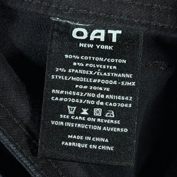 OAT New York Black High Rise Wide Leg Raw Hem Pants P0004-SJMX Size 2/26 - Picture 11 of 15